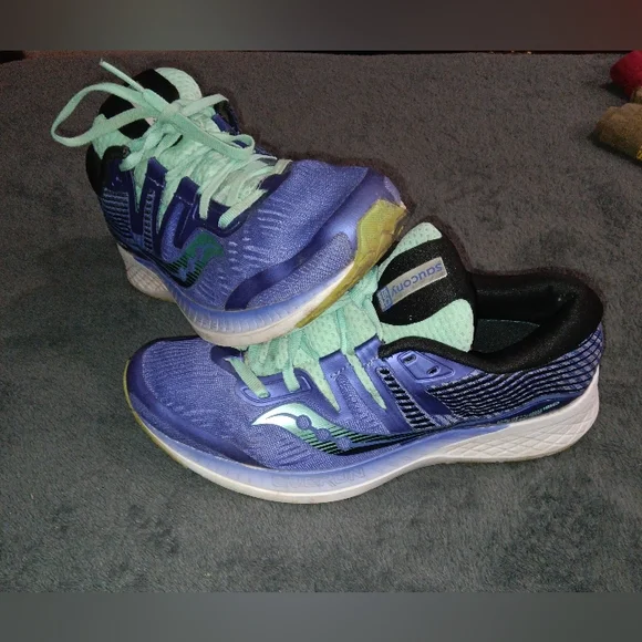 Saucony Everun Women's Blueish Purple and Mint Running Shoes - Picture 2 of 4